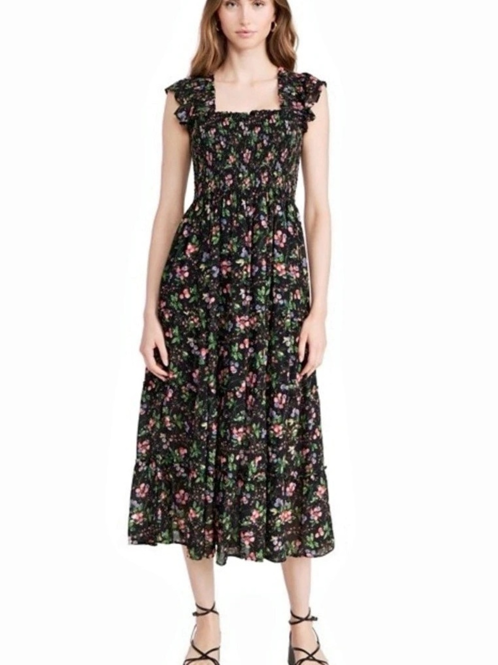 The Hill House Home Ellie Nap Dress in Berry Floral Anice chiffon. 130Small, NWT